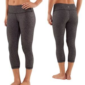 LULULEMON Wunder Under Crop Heathered Herringbone Leggings Size 4
